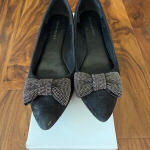 Banana Republic Black Flats with Bow Accent